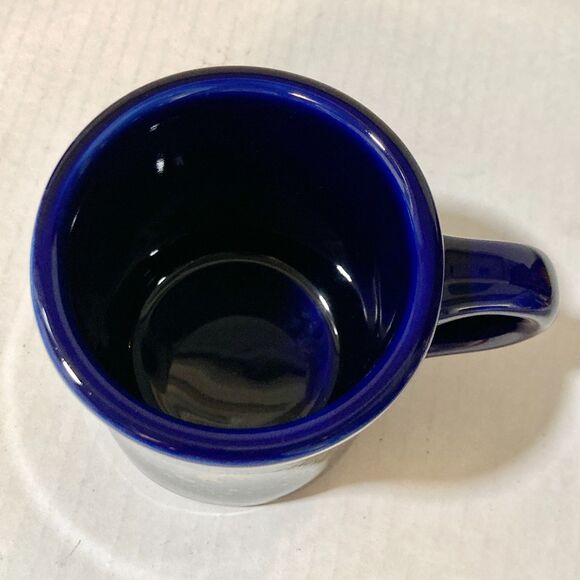 Cobalt Blue Ceramic Waffle House Christmas Coffee Mug Cup 2017 Snowflakes Tuxton - Picture 6 of 9